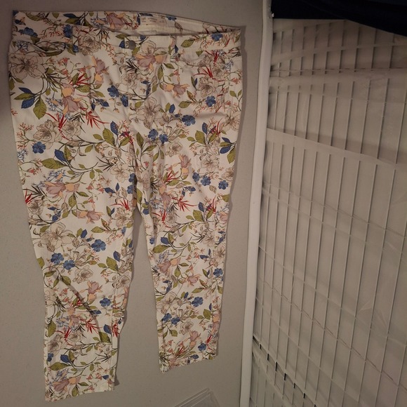 J. Jill Denim - J Jill Authentic‎ Fit Slim Ankle Pants Womens Size 18 Floral Cotton Blend
